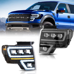 VLAND LED Matrix Projector Headlights For Ford F150 2009-2014