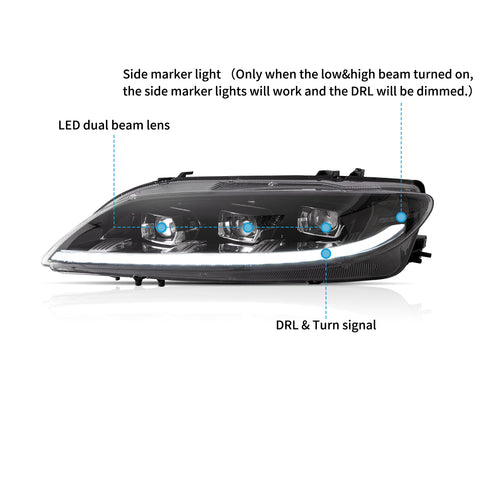 VLAND Full LED Headlights For Mazda 6 2002-2008