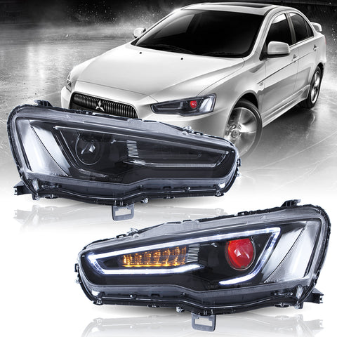 VLAND LED Headlights Audi Style For Mitsubishi Lancer & EVO X 2008-2017