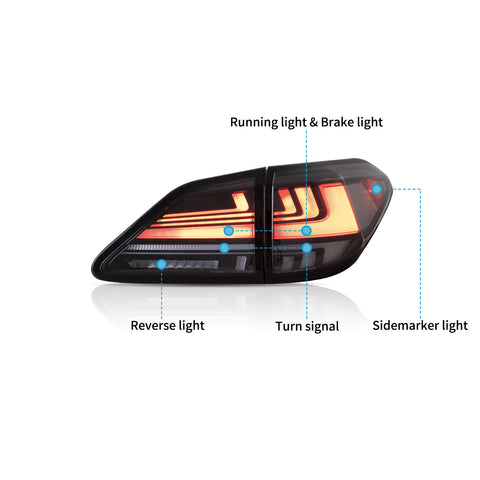 VLAND LED Taillights For Lexus RX 350 400h 450h 450hL 2010-2015 3rd gen