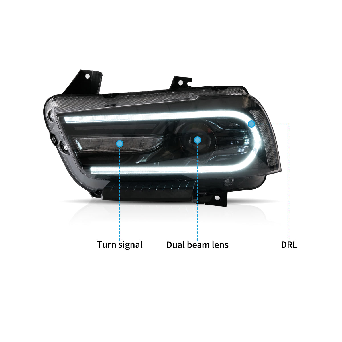 VLAND LED Headlights For Dodge Charger 2011-2014