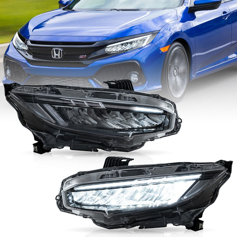 VLAND LED Reflection Bowl  Headlights For Honda Civic 2016-2021