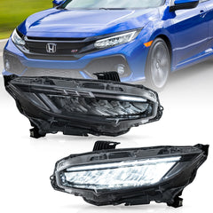 VLAND LED Reflection Bowl  Headlights For Honda Civic 2016-2021