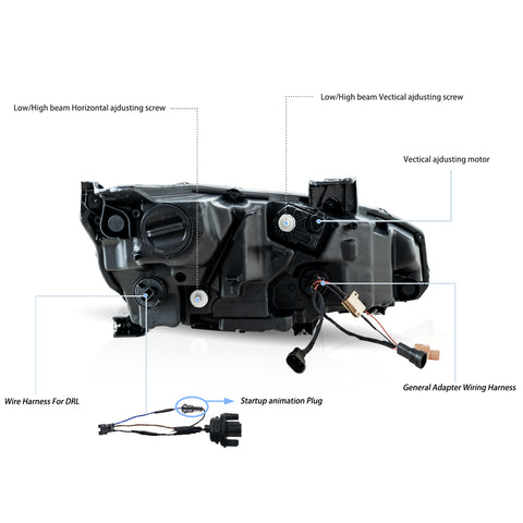 VLAND LED Reflection Bowl  Headlights For Honda Civic 2016-2021
