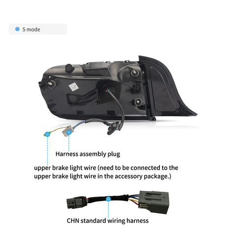 VLAND LED Taillights For 2015-2023 Ford Mustang with Red Turn Signal(US Model)