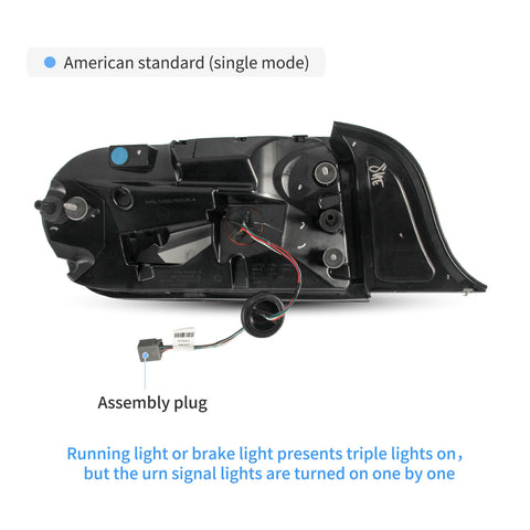 VLAND LED Taillights For 2015-2023 Ford Mustang with Red Turn Signal(US Model)