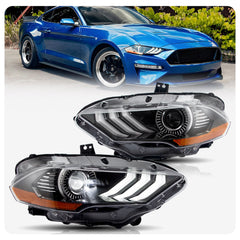 VLAND LED Headlights for Ford Mustang 2018-2023 RGB selectable