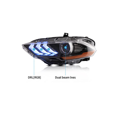 VLAND LED Headlights for Ford Mustang 2018-2023 RGB selectable