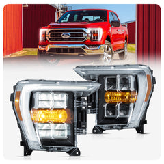 VLAND LED Reflection Bowl Headlights For 14th Gen 2021-2024 Ford F150