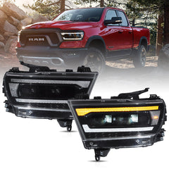 VLAND Full LED Headlights For 2019-2024 Dodge RAM 1500