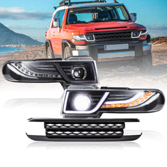 VLAND LED Headlights With Grille for Toyota FJ Cruiser 2006-2022 Land Rover Style