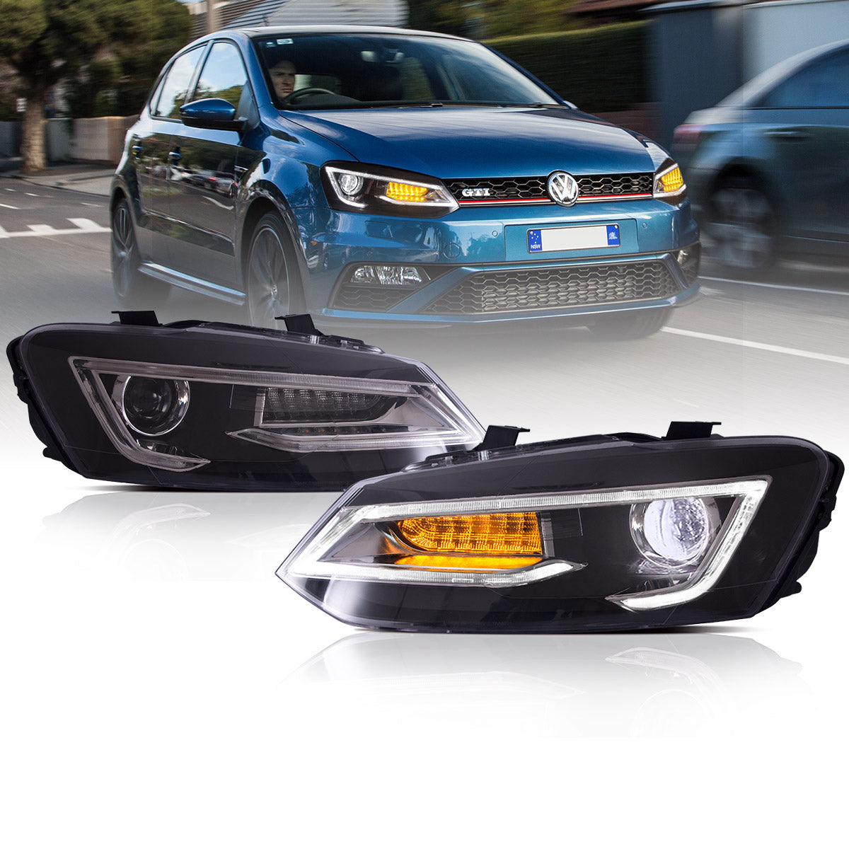 VLAND LED Headlights For Volkswagen Polo MK5 2009-2017