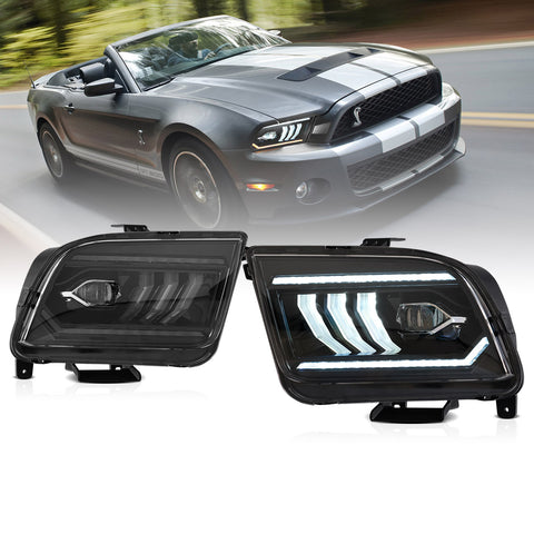 VLAND LED Dual Beam Headlights For 2005-2009 Ford Mustang 5th Gen