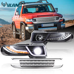 VLAND LED Headlights W/ Grille for Toyota FJ Cruiser 2007-2012 Land Rover Style