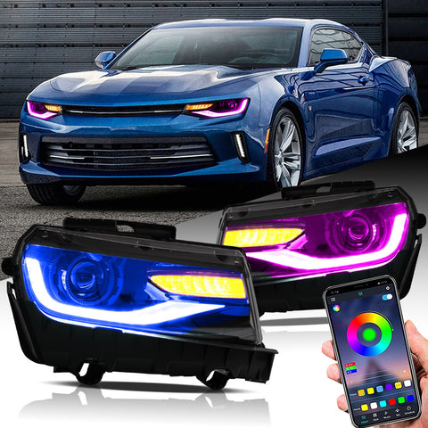 VLAND RGB style LED Headlights For Chevrolet  Camaro 2014 2015