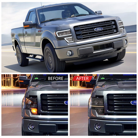 VLAND LED Reflection Bowl Headlights For 2009-2014 Ford F150