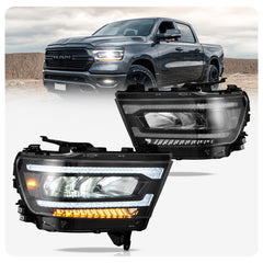Vland LED Reflection Bowl Headlights Dodge Ram 1500 5th Gen (DT) 2019-2024