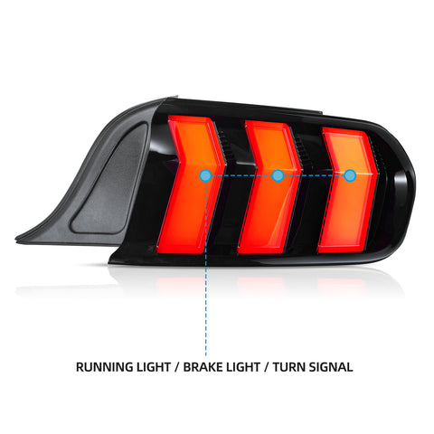 VLAND LED Taillights For 2015-2023 Ford Mustang S550 with 5 Modes turn signal