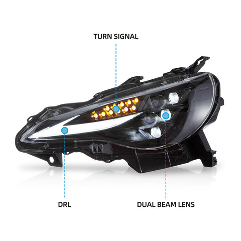 VLAND RGB LED Headlights For 2012-2020 Toyota 86 GT86, Scion Frs, Subaru Brz