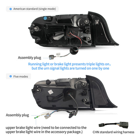 VLAND LED Taillights For 2015-2023 Ford Mustang S550 with 5 Modes turn signal