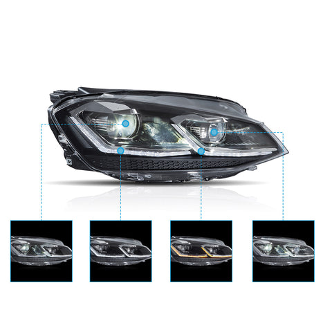 VLAND Full LED Headlights for Volkswagen Golf MK7 2015-2017(Europe is 2013-2016)