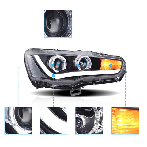 VLAND LED Headlights for Mitsubishi Lancer / EVO X 2008-2017