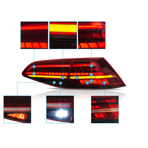 VLAND LED Tail Lights for Volkswagen Golf 7 MK7 2014-2020