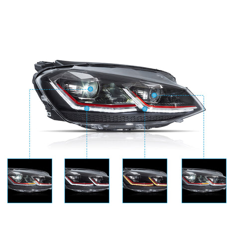 VLAND Full LED Headlights for Volkswagen Golf MK7 2015-2017(Europe is 2013-2016)