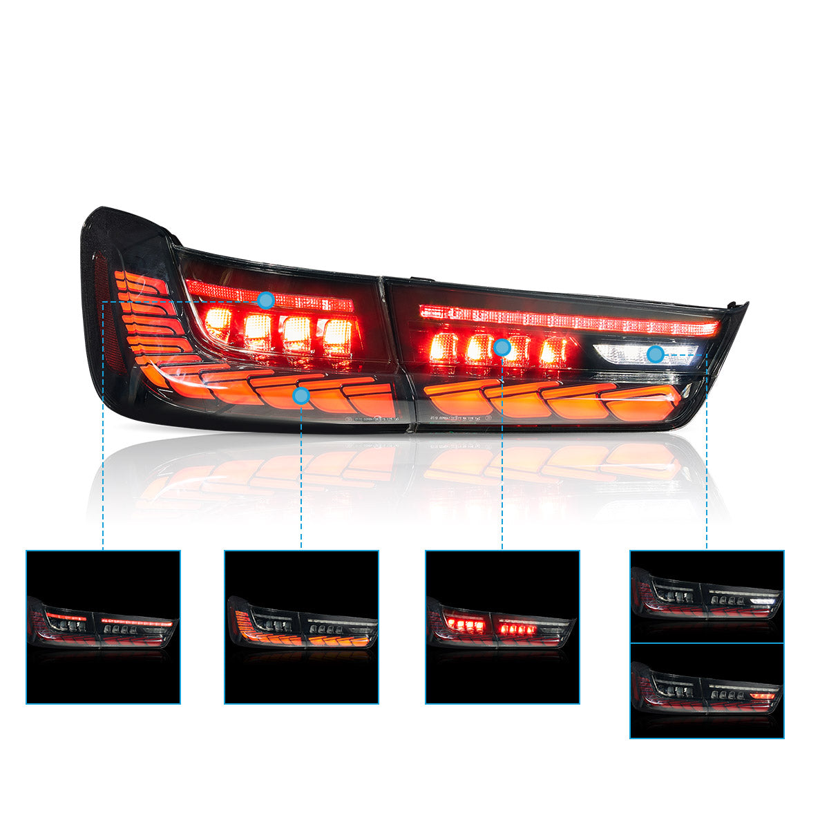VLAND OLED Tail Lights For 2020-2024 BMW 3-Series G20/G28/G80