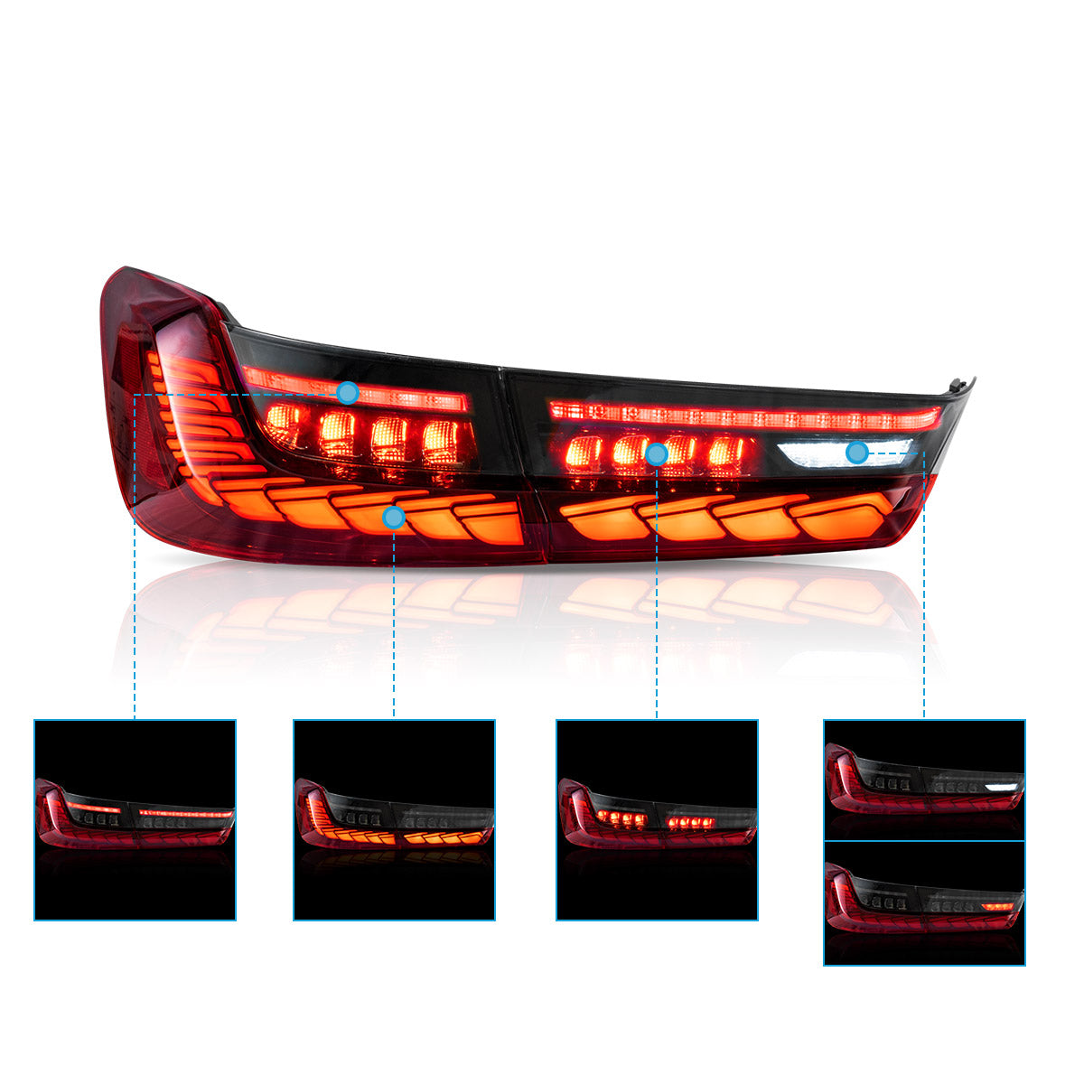 VLAND OLED Tail Lights For 2020-2024 BMW 3-Series G20/G28/G80