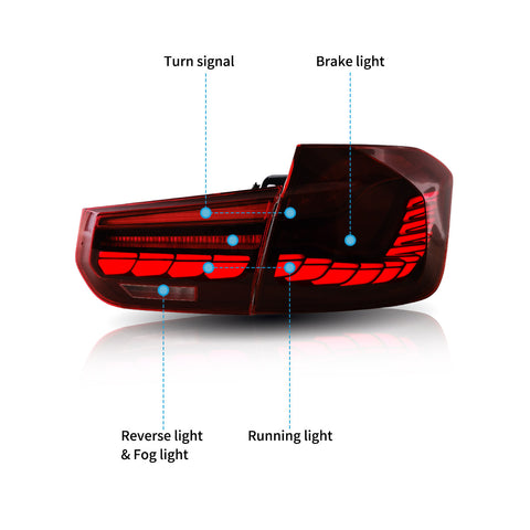 VLAND OLED Tail Lights For 2012-2019 BMW 3-Series F30 F35 F80