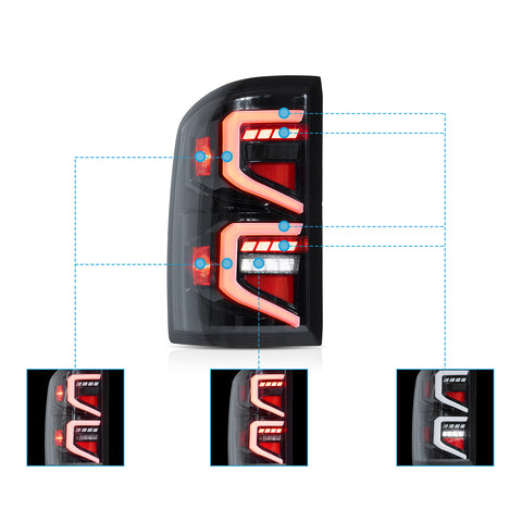 VLAND LED Tail lights For GMC Sierra 1500 2500HD 3500HD 2014-2018
