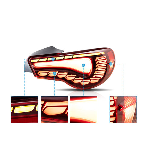 VLAND LED Tail Lights For 2012-2020 Toyota 86 GT86 & Subaru BRZ & Scion FRS [Dragon Style]