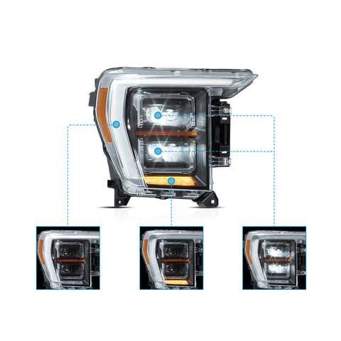 VLAND LED Matrix Headlights For 2021-2024 Ford F150