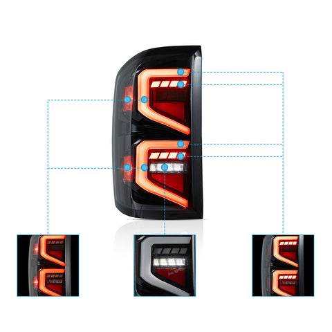 VLAND LED Tail lights For Chevrolet Silverado 1500 2500HD 3500HD 2014-2018