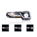 VLAND LED Headlights With Grille for Toyota FJ Cruiser 2007-2014 Land Rover Style