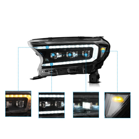 VLAND LED Matrix Headlights for Ford Ranger 2016-2022