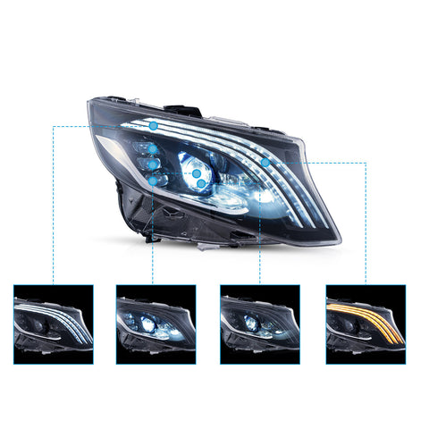 VLAND LED Headlights For 2016-2023 Mercedes Benz V-Class Metris /Vito W447