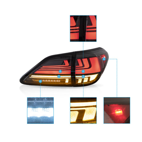 VLAND LED Taillights For Lexus RX 350 400h 450h 450hL 2010-2015 3rd gen