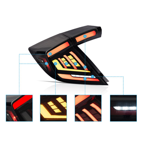 VLAND LED Taillights For 2016-2021 Honda Civic with start-up animation