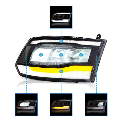 VLAND LED Headlights For 2009-2018 RAM 1500 2500 3500