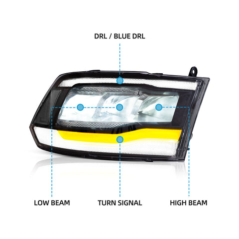 VLAND LED Headlights For 2009-2018 RAM 1500 2500 3500