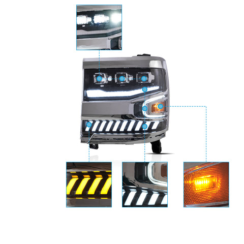 VLAND LED Headlights For 2016-2018 Chevrolet Silverado 1500