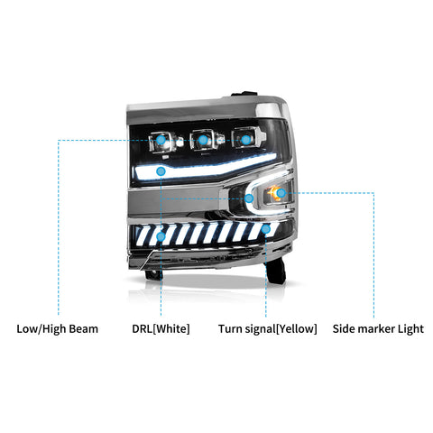 VLAND LED Headlights For 2016-2018 Chevrolet Silverado 1500
