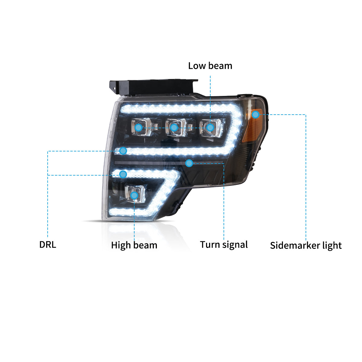 LED Koplampen voor Ford F150 2009-2014 met Sequentiële Knipperlichten LED Koplampen voor Ford F150 2009-2014 met Sequentiële Knipperlichten