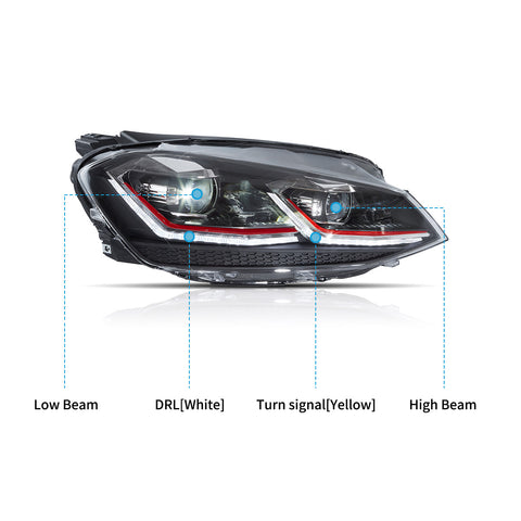 VLAND Full LED Headlights for Volkswagen Golf MK7 2015-2017(Europe is 2013-2016)