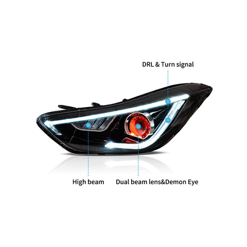VLAND LED Headlights for Hyundai Elantra Sedan/Coupe 2011-2015