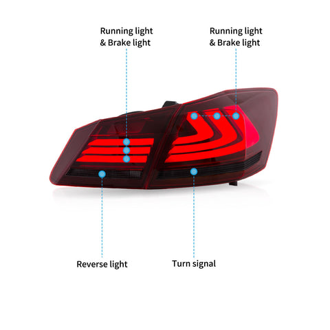 VLAND LED Tail Lights for 2013-2015 Honda Accord