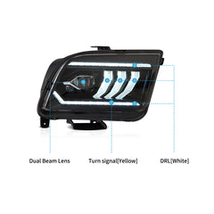 VLAND LED Headlights For 2005-2009 Ford Mustang 5th Gen
