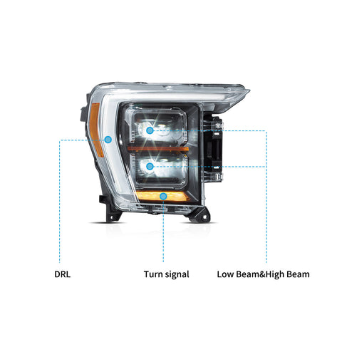 VLAND LED Matrix Headlights For 2021-2024 Ford F150